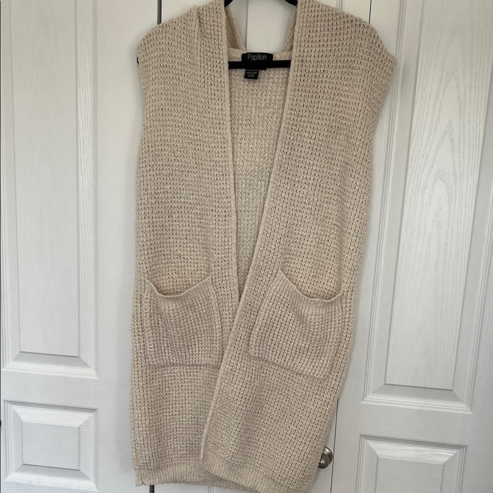 Papillon Blanc Beige Knit Cardigan